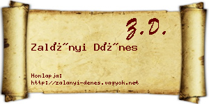 Zalányi Dénes névjegykártya