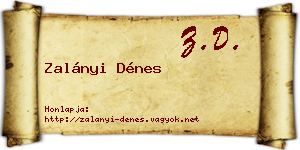 Zalányi Dénes névjegykártya